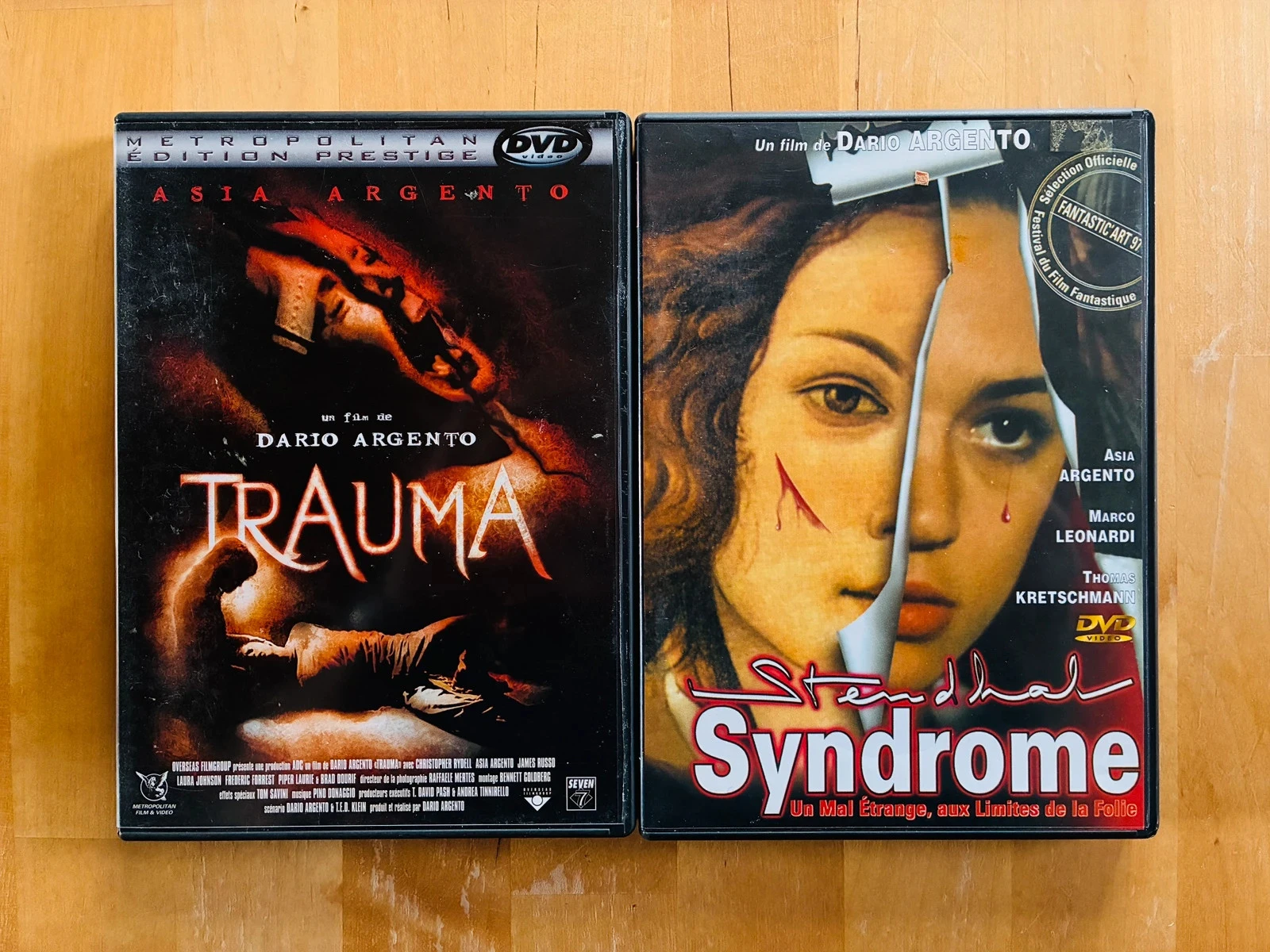 Lot 2 DVd cultes Dario et Asia Argento: Trauma et Le syndrome de Stendhal.